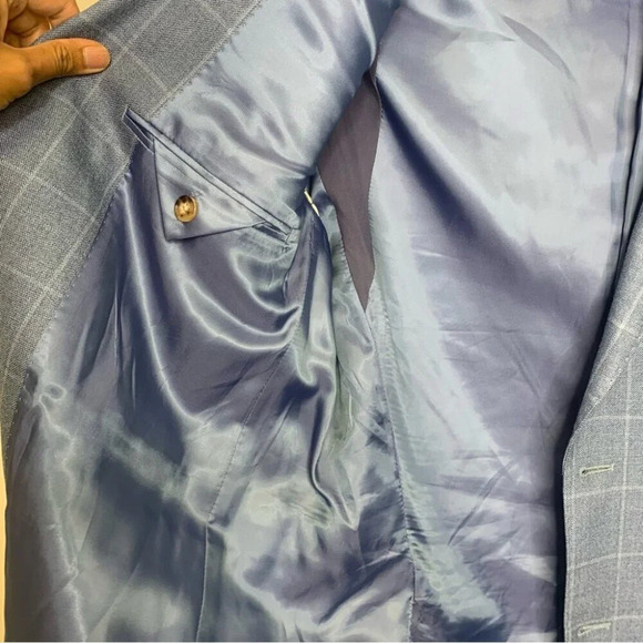 Lauren Ralph Lauren Wool Silk Blend Blue Contemporary Blazer Size 39R - Picture 8 of 14